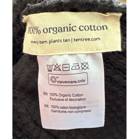 Tentree Touque Hat Black Ribbed Organic Cotton Knit Beanie With Logo Patch - Picture 5 of 5